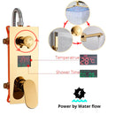 GobekUsa Gold Digital Shower Set with 3-Functions LED Rainfall Head