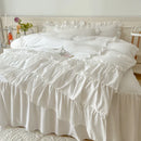 GobekUsa Lace Ruffle Princess Bedding Set with Bed Skirt & Pillowcases