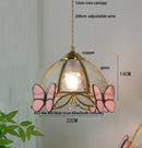 GobekUsa Butterfly Tiffany Glass Pendant Lamp Modern Nordic LED Hanging Light