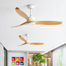 GobekUsa 52" Black Walnut Grain Ceiling Fan with LED Light & Remote Control