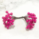 GobekUsa 200pcs Mixed Rose Red Flower Cherry Stamen Berries Bundle for DIY Decor