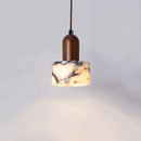 Vintage Black Patterned Marble Pendant Light