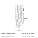 GobekUsa Crystal LED Pendant Chandelier for Retro Villa Stairs