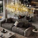 GobekUsa Crystal Chandelier: Modern Luxury Long Light for Kitchen, Dining, Living, and Bedroom