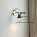 GobekUsa Green Glass LED Wall Sconce, Modern Nordic Rotate Copper Stair Light