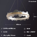 GobekUsa Frost Texture LED Ring Chandelier for Living Room Office Ceiling