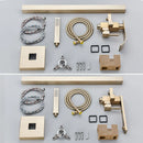 GobekUsa Brushed Gold Tub Shower Faucet Floor Mounted Waterfall Mixer Tap