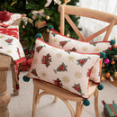 GobekUsa Christmas Jacquard Elk Snowflake Embroidered Throw Pillow Cover - Festive Home Decor