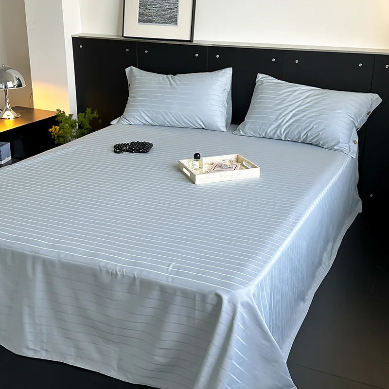 GobekUsa Luxe Cotton Satin Stripe Bed Sheet Set with 2 Pillowcase, photo 14 of 30