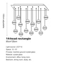 GobekUsa Crystal Ceiling Chandelier for Staircase & Hallway, Elegant Long Cable Pendant Light