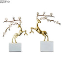 GobekUsa Deer Antlers Statue - Enamel Sika Deer Sculpture for Room Decor