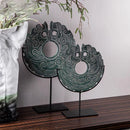 GobekUsa Geometric Totem Resin Statue | Chinese Retro Home Decor Accessory