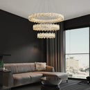 GobekUsa Crystal LED Ceiling Chandelier: Modern Dimmable Lighting Fixture for Stylish Home Decor