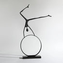 GobekUsa Black Metal Sports Figure Sculpture for Elegant Home Decor