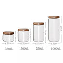 GobekUsa Acacia Wood Lid Glass Food Storage Container - Elegant and Functional Kitchen Jar