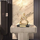 GobekUsa Gold Gourd Ceramic Sculpture Desk Decor Porcelain Crafts Room Ornaments