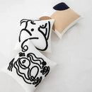 GobekUsa Abstract Art Line Cushion Cover Plush Embroidered Pillowcase