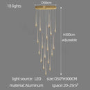 GobekUsa Gold LED Chandelier for Duplex Villa Living Room and Staircase