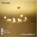 GobekUsa Bird Nest LED Chandelier: Retro Iron Branch Pendant Lighting for Dining Room