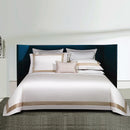 GobekUsa 1000TC Egyptian Cotton Luxury Bedding Set with Gold Embroidery - Solid Color