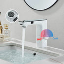 GobekUsa LCD Sensor Basin Faucet Hot Cold Water Mixer Tap Touchless Vanity Faucet