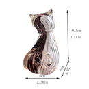 GobekUsa Hand Blown Glass Cat Figurine, Modern Art Crystal Sculpture, Cute Ornament