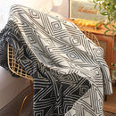 GobekUsa Grey Knitted Woolen Blanket: Nordic Style, Comfortable & Versatile Summer Sofa Throw