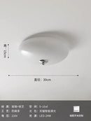 GobekUsa Cream Glass Round Ceiling Lights | Modern LED Indoor Lighting | Bedroom Study Balcony Lighting