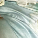GobekUsa French Flowers Lace Ruffles Bedding Set: Soft Silky Ice Silk for Single Queen King