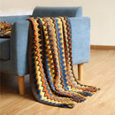 GobekUsa Bohemian Stripe Throw Blanket with Tassels - Cozy Sofa or Bedspread Bushawl