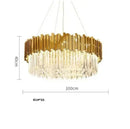 GobekUsa Golden Crystal Ceiling Light for Modern Living Room and Dining Room