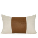 GobekUsa Beige Gold Houndstooth Jacquard Lumbar Pillowcase for Modern Interiors