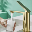 GobekUsa Gold Gray Bathroom Faucet Single Handle Mixer Sink Tap Deck Mounted