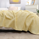 GobekUsa Honeycomb Waffle Cotton Blankets - Ideal for Beds, Sofas, Travel, and Picnics