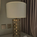 GobekUsa Gold Bird Cage Iron Desk Lamp: Minimalist European Iron Art Grid Table Light
