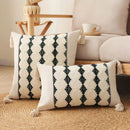 GobekUsa Boho Tassel Cushion Cover: Geometric Woven Crochet Pillowcase
