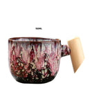 GobekUsa Ceramic Latte Mug with Wooden Handle for Coffee and Tea Menstruum