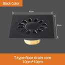 GobekUsa Black Brass Shower Drain Strainer Floor Cover Square Art Carved Grate Basins SY-073R