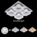 GobekUsa Crystal LED Ceiling Chandelier: Elegant 3-Side Nordic Indoor Light for Living Room