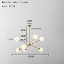 GobekUsa Glass Chandelier with Metal Frame for Parlor, Dining Room, and Bedroom Lighting