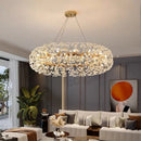 GobekUsa Gold Crystal Chandelier: Luxury LED Hanging Lamp for Living and Dining Room