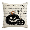 GobekUsa Halloween Pumpkin Linen Cushion Cover Set for Home Sofa Bedroom Decor