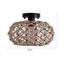 GobekUsa Hemp Rope Cage Ceiling Light Fixture for Farmhouse Decor