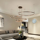 Minimalist Brushed Ring Pendant Light in Gold and Black