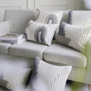 GobekUsa Boho Loop Pillowcase - Grey Beige Tufted Cushion Cover for Home Decoration