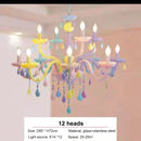 GobekUsa Crystal Chandelier Kids Bedroom Rainbow Candle Light Fixture