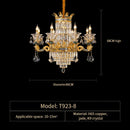GobekUsa Luxe Crystal Chandelier: Elegant Copper Living Room Dining Candle Light