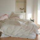 GobekUsa Brushed Volcanic Fleece Cotton Duvet Cover Set with Embroidered Details