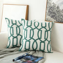 GobekUsa Embroidered Geometric Floral Cushion Cover 45x45cm