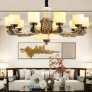 GobekUsa All Copper Marble Jade Chandelier: Luxury Living Room Hall Bedroom Lighting
